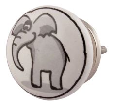 Grey Elephant Ceramic Flat Dresser Knob Online